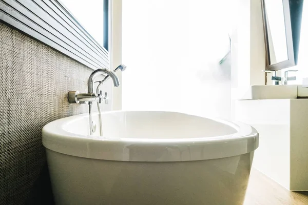 Bella Decorazione Lusso Vasca Bagno Bianca Bagno Interno — Foto Stock