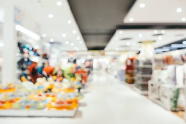 Arkaplan için mağaza içi soyut bulanıklık ve odaklanmış alışveriş merkezi