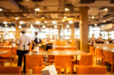 Soyut bulanıklık ve ufuk restoran ve kafe iç arka plan - Vintage filtre için