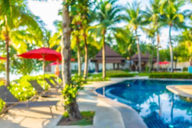 Soyut bulanıklık ve ufuk güzel açık yüzme havuzunda otel ve tatil seyahat ve tatil için