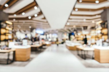 Arkaplan için mağaza içi soyut bulanıklık ve odaklanmış alışveriş merkezi