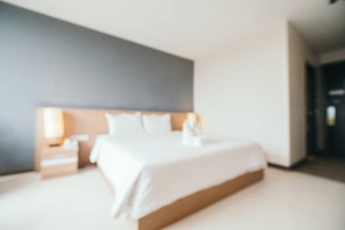 Soyut bulanıklık ve ufuk yatak odası iç otelin arka planı için