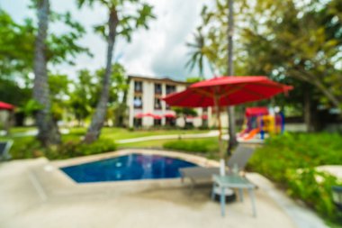Soyut bulanıklık ve yüzme havuzu seyahat ve tatil için otel ve tatil arka planda defocused