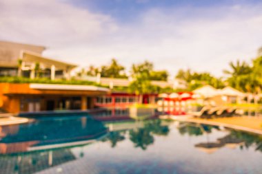 Soyut bulanıklık ve ufuk güzel açık yüzme havuzunda otel ve tatil seyahat ve tatil için