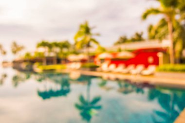 Soyut bulanıklık ve ufuk güzel açık yüzme havuzunda otel ve tatil seyahat ve tatil için