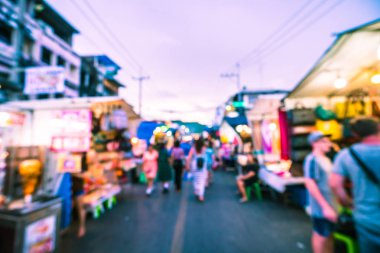 Hua hin gece Pazar sokak için arka plan bulanıklık
