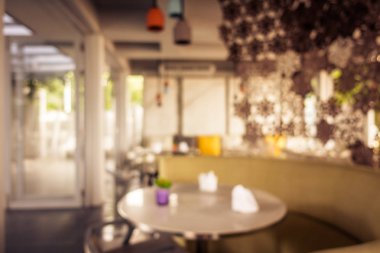 Soyut bulanıklık ve ufuk restoran ve kafe iç arka planı için
