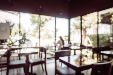 Soyut bulanıklık ve ufuk kafe ve Restoran iç arka planı için