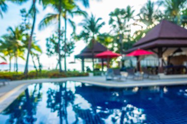 Soyut bulanıklık ve ufuk güzel açık yüzme havuzunda otel ve tatil seyahat ve tatil için