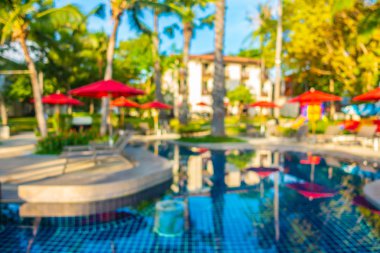 Soyut bulanıklık ve ufuk güzel açık yüzme havuzunda otel ve tatil seyahat ve tatil için
