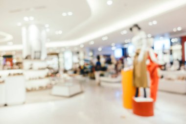 Arkaplan için mağaza içi soyut bulanıklık ve odaklanmış alışveriş merkezi