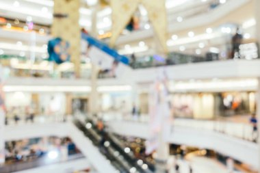 Arkaplan için mağaza içi soyut bulanıklık ve odaklanmış alışveriş merkezi