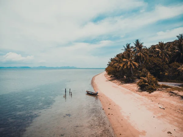 Güzel tropikal plaj ve deniz hurma ve koh samui Adası seyahat ve tatil için diğer ağacında havadan görünümü