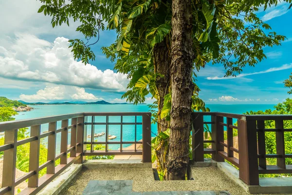 Patio Balcony Chair Beautiful Sea Ocean View Travel Vacation — Stock Photo, Image