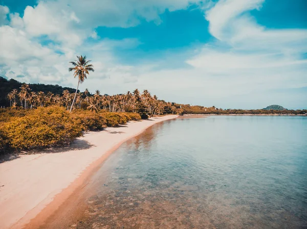 Aerial View Beautiful Tropical Beach Sea Palm Other Tree Koh — Stock Photo, Image