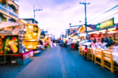 Hua hin gece Pazar sokak için arka plan bulanıklık