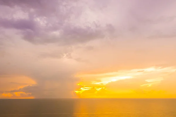 Beautiful tropical sea and ocean on cloud with sky at sunrise times