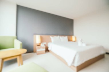 Soyut bulanıklık ve ufuk yatak odası iç otelin arka planı için