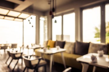 Soyut bulanıklık ve ufuk restoran ve kafe iç arka planı için