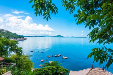 Güzel hava görünümünü deniz okyanus tatil ve Seyahat Tayland samui adasında