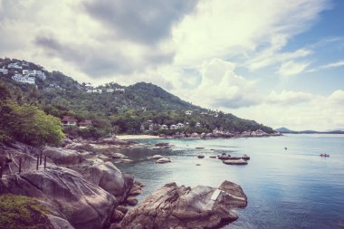 Güzel hava görünümünü deniz okyanus tatil ve Seyahat Tayland samui adasında