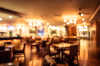 Abstract blur and defocused restaurant and coffee shop interior for background and surface clipart