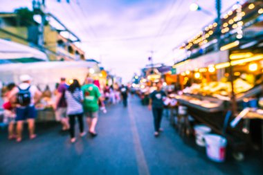 Hua hin gece Pazar sokak için arka plan bulanıklık
