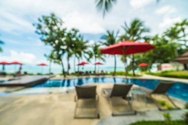 Soyut bulanıklık ve yüzme havuzu seyahat ve tatil için otel ve tatil arka planda defocused