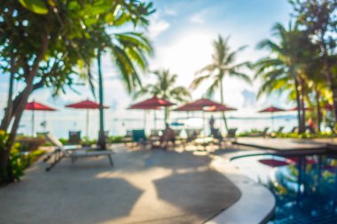 Soyut bulanıklık ve ufuk güzel açık yüzme havuzunda otel ve tatil seyahat ve tatil için