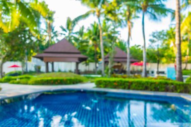 Soyut bulanıklık ve ufuk güzel açık yüzme havuzunda otel ve tatil seyahat ve tatil için