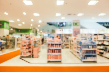 Arkaplan için mağaza içi soyut bulanıklık ve odaklanmış alışveriş merkezi