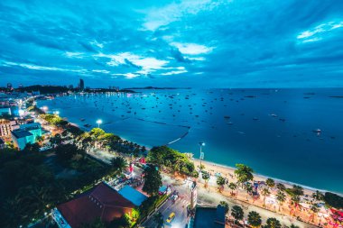 Pattaya City Tayland gece güzel mimari