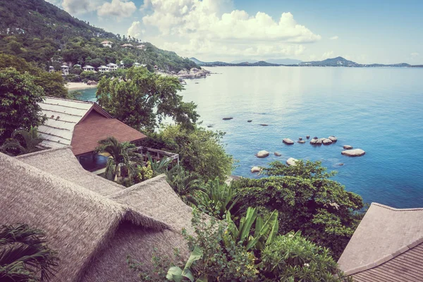 Güzel hava görünümünü deniz okyanus tatil ve Seyahat Tayland samui adasında