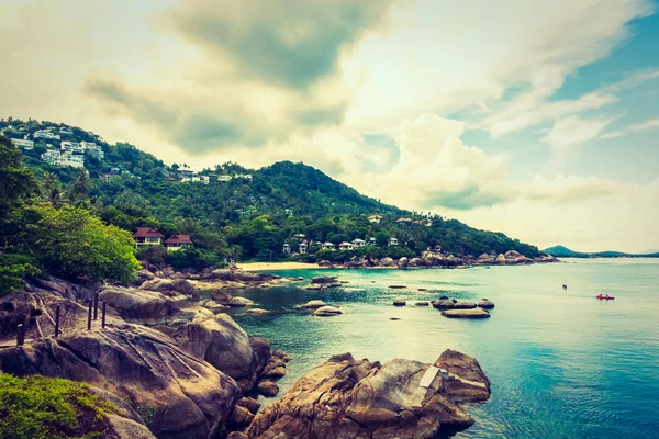 Güzel hava görünümünü deniz okyanus tatil ve Seyahat Tayland samui adasında