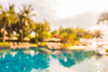 Soyut bulanıklık ve ufuk güzel açık yüzme havuzunda otel ve tatil seyahat ve tatil için