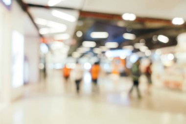 Arkaplan için mağaza içi soyut bulanıklık ve odaklanmış alışveriş merkezi