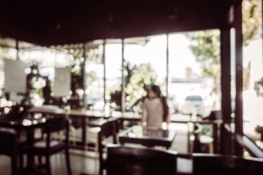 Soyut bulanıklık ve ufuk kafe ve Restoran iç arka planı için