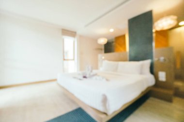 Soyut bulanıklık ve ufuk yatak odası iç otelin arka planı için