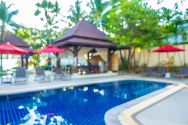 Soyut bulanıklık ve ufuk güzel açık yüzme havuzunda otel ve tatil seyahat ve tatil için