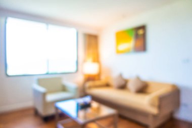 Soyut bulanıklık ve ufuk oturma odası iç arka plan ve yüzey için