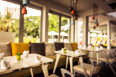 Soyut bulanıklık ve ufuk restoran ve kafe iç arka planı için
