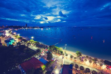 Pattaya City Tayland gece güzel mimari