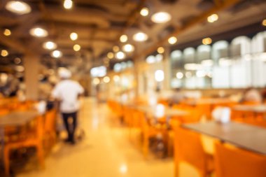 Soyut bulanıklık ve ufuk restoran ve kafe iç arka plan - Vintage filtre için