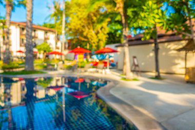 Soyut bulanıklık ve ufuk güzel açık yüzme havuzunda otel ve tatil seyahat ve tatil için