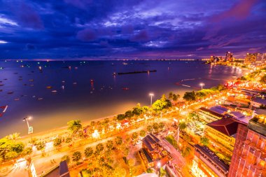Pattaya City Tayland gece güzel mimari