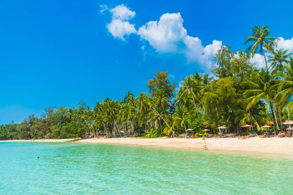 Bella Spiaggia Tropicale Mare Con Palma Cocco Nell Isola Paradisiaca — Foto Stock