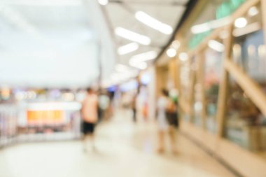 Arkaplan için mağaza içi soyut bulanıklık ve odaklanmış alışveriş merkezi