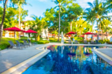 Soyut bulanıklık ve ufuk güzel açık yüzme havuzunda otel ve tatil seyahat ve tatil için