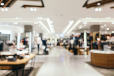 Arkaplan için mağaza içi soyut bulanıklık ve odaklanmış alışveriş merkezi