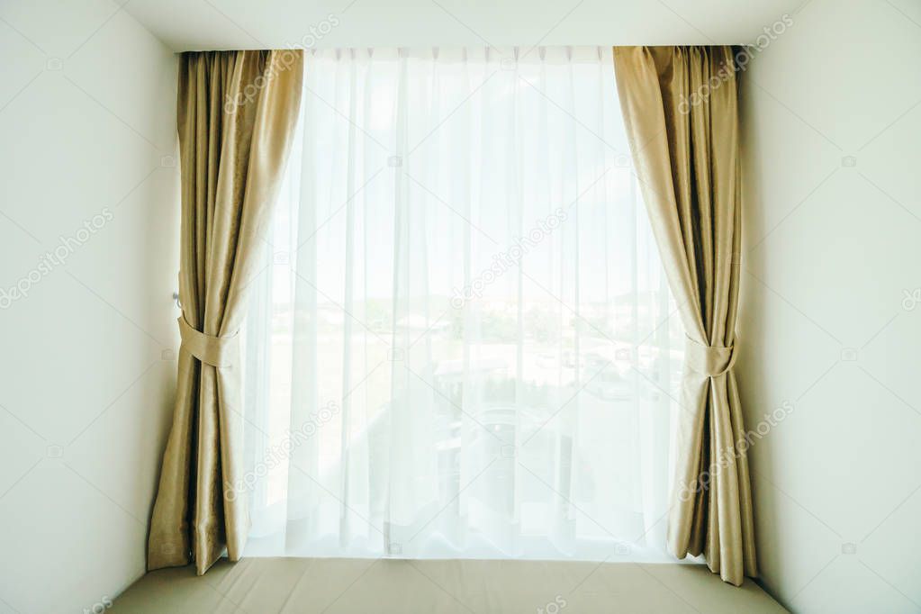 Window with curtain decoration interior of room